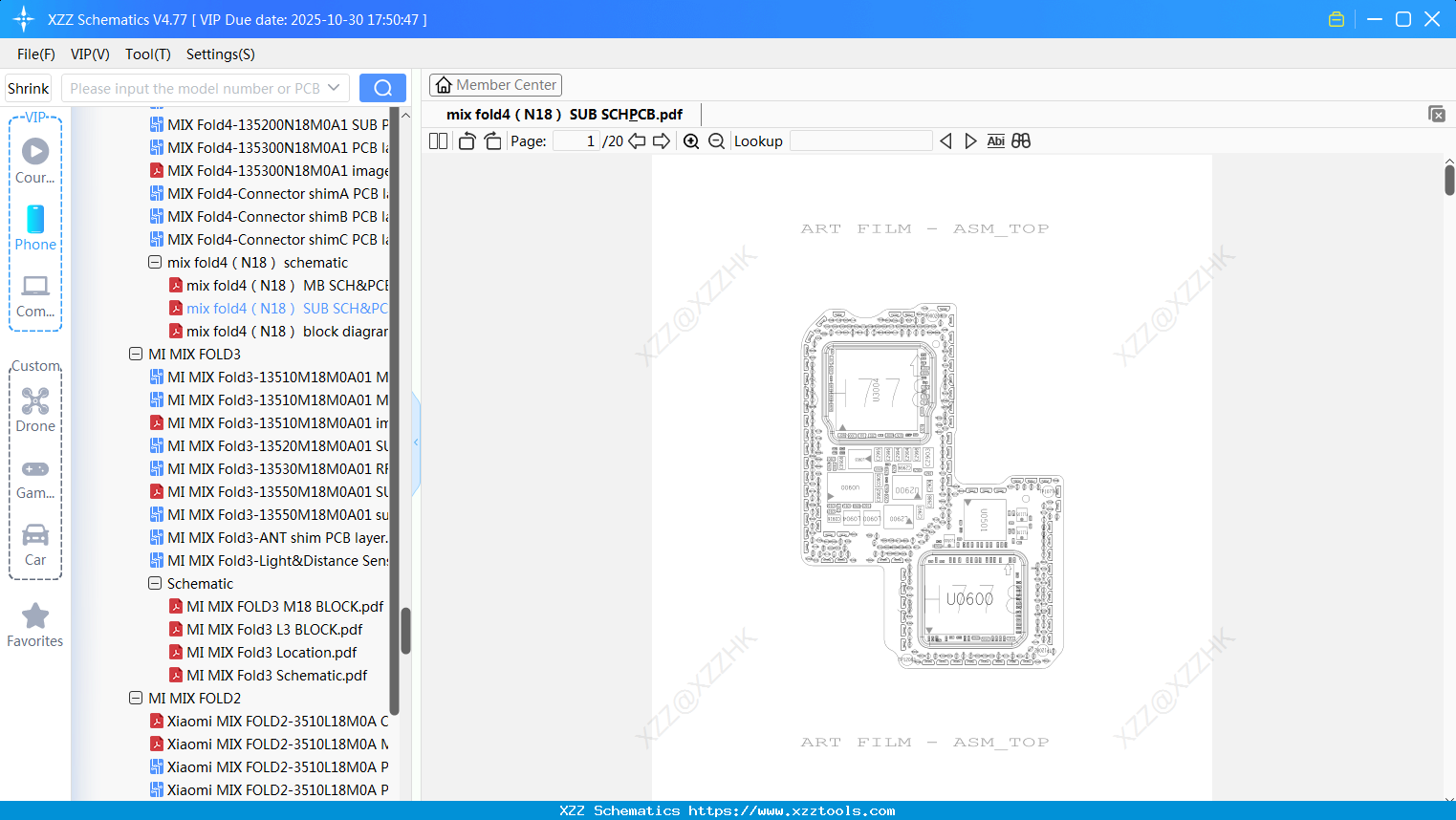 Xiaomi Mix Fold4（N18） SUB SCH&PCB